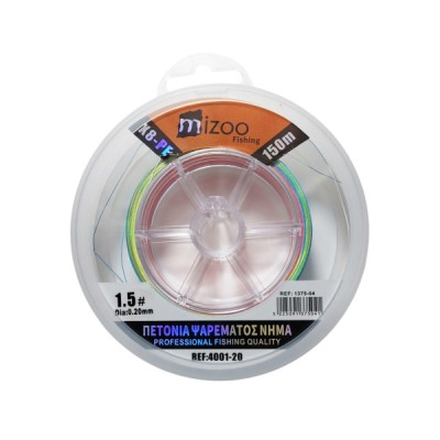 MIZOO FISHING ΝΗΜΑ ΨΑΡΕΜΑΤΟΣ ΠΟΛΥΧΡΩΜΟ X8-PE 150M 1.5# O.20MM 1375-04